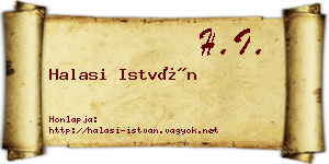 Halasi István névjegykártya